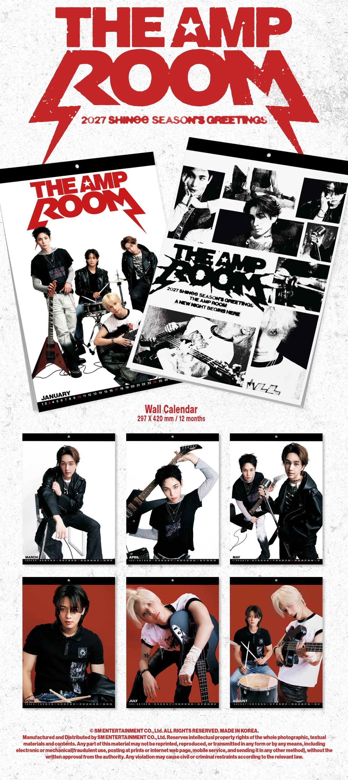 SHINee - THE AMP ROOM 2027 Season's Greetings + POB or Wall Calendar