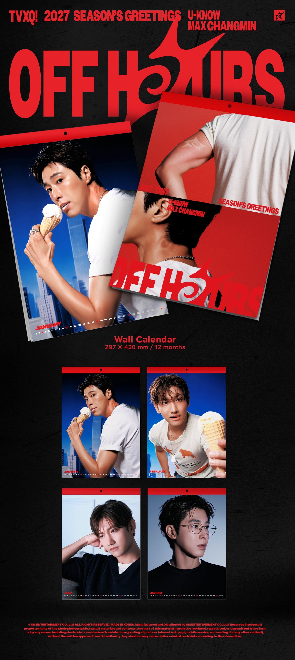 TVXQ! - OFF HOURS 2027 Season's Greetings + POB or Wall Calendar