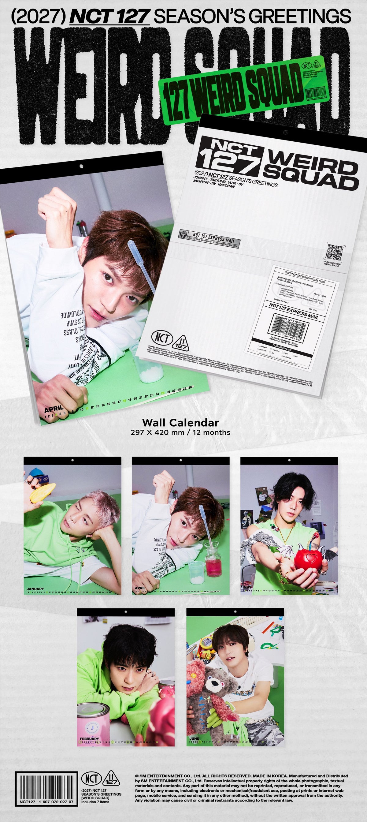 NCT 127 - WEIRD SQUAD 2027 Season's Greetings + POB or Wall Calendar