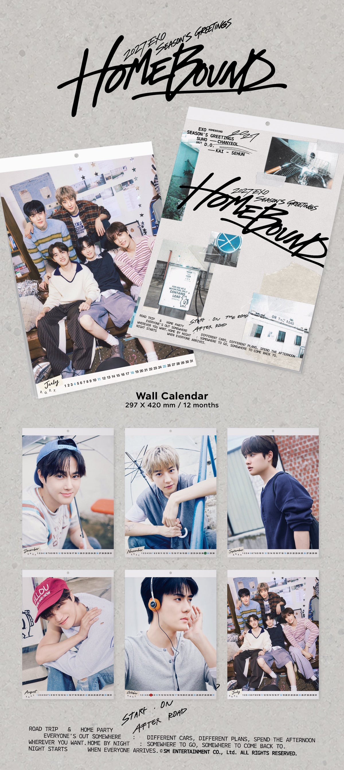 EXO - HOME BOUND 2027 Season's Greetings + POB or Wall Calendar