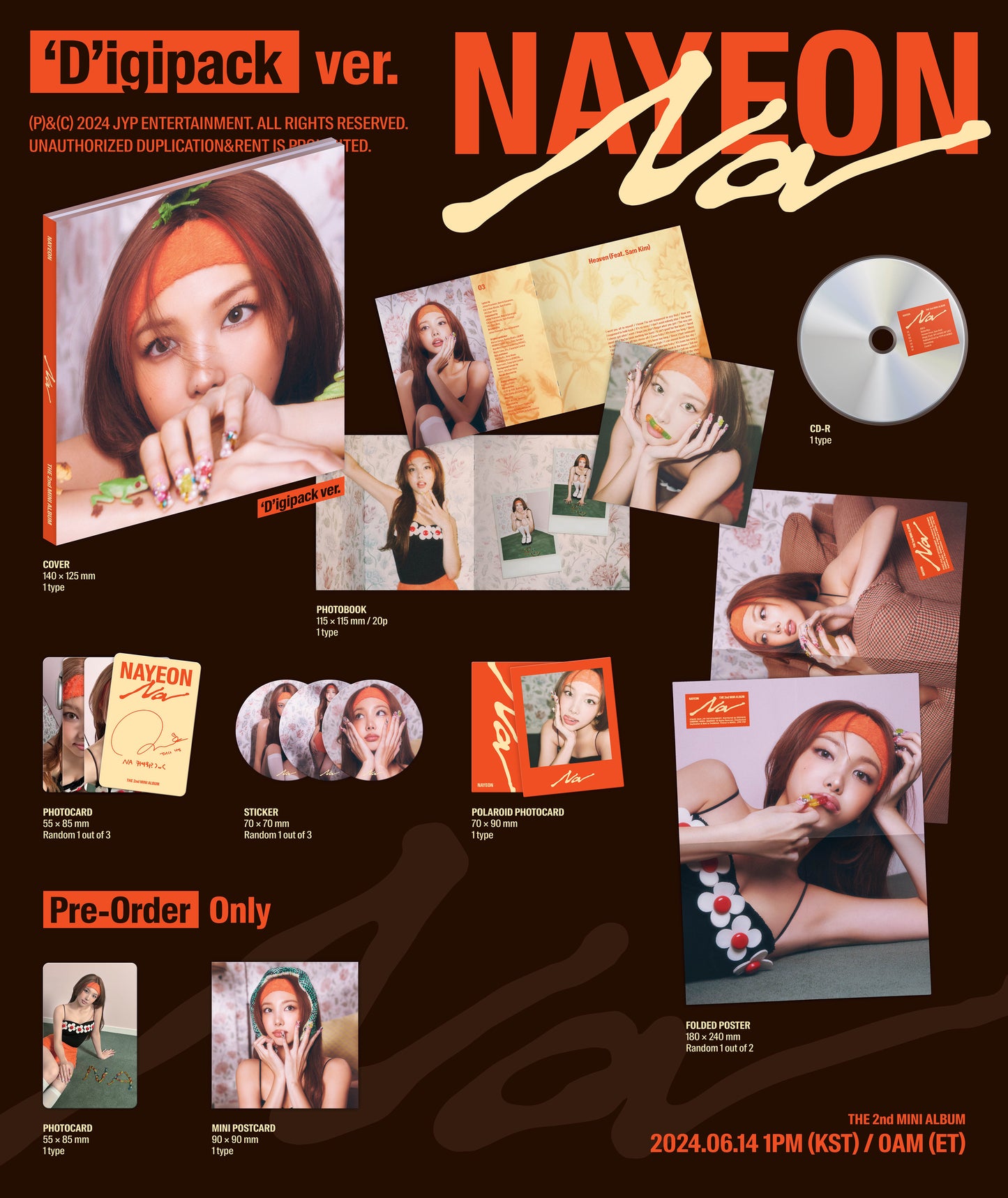 TWICE NAYEON - NA 2nd Mini Album Digipack Version