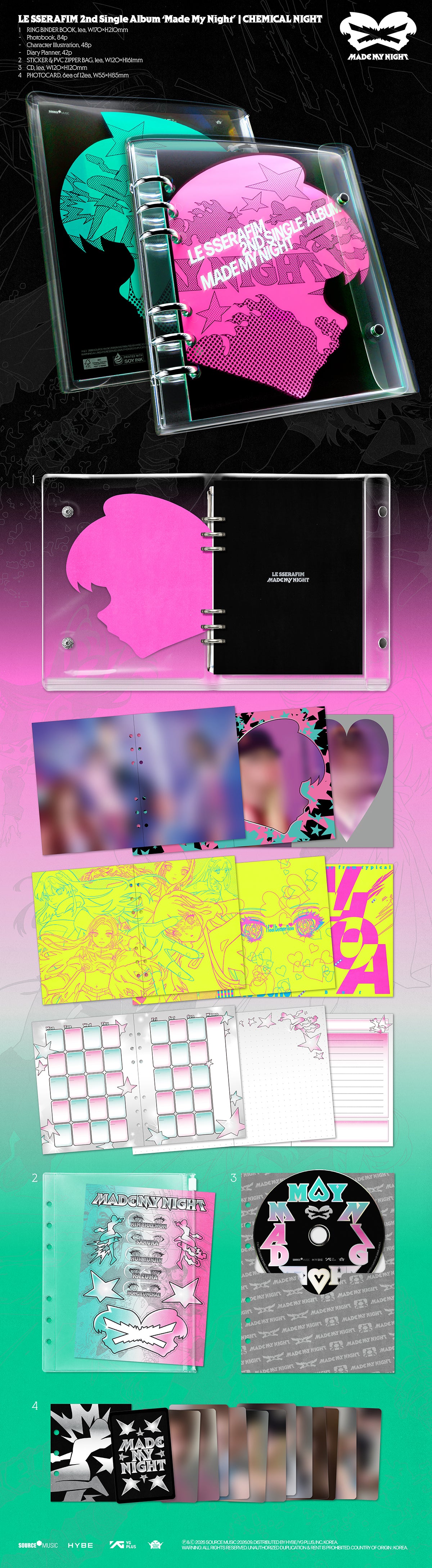 LE SSERAFIM - MADE MY NIGHT 2nd Single Album CHEMICAL NIGHT Ver