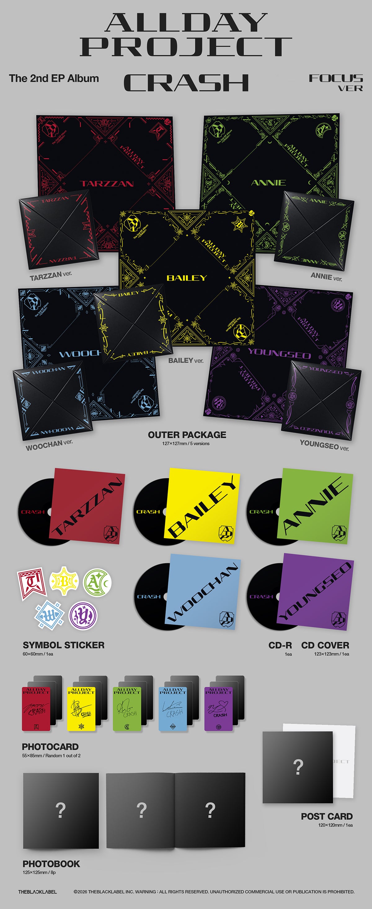 ALLDAY PROJECT - CRASH The 2nd EP Album FOCUS Ver