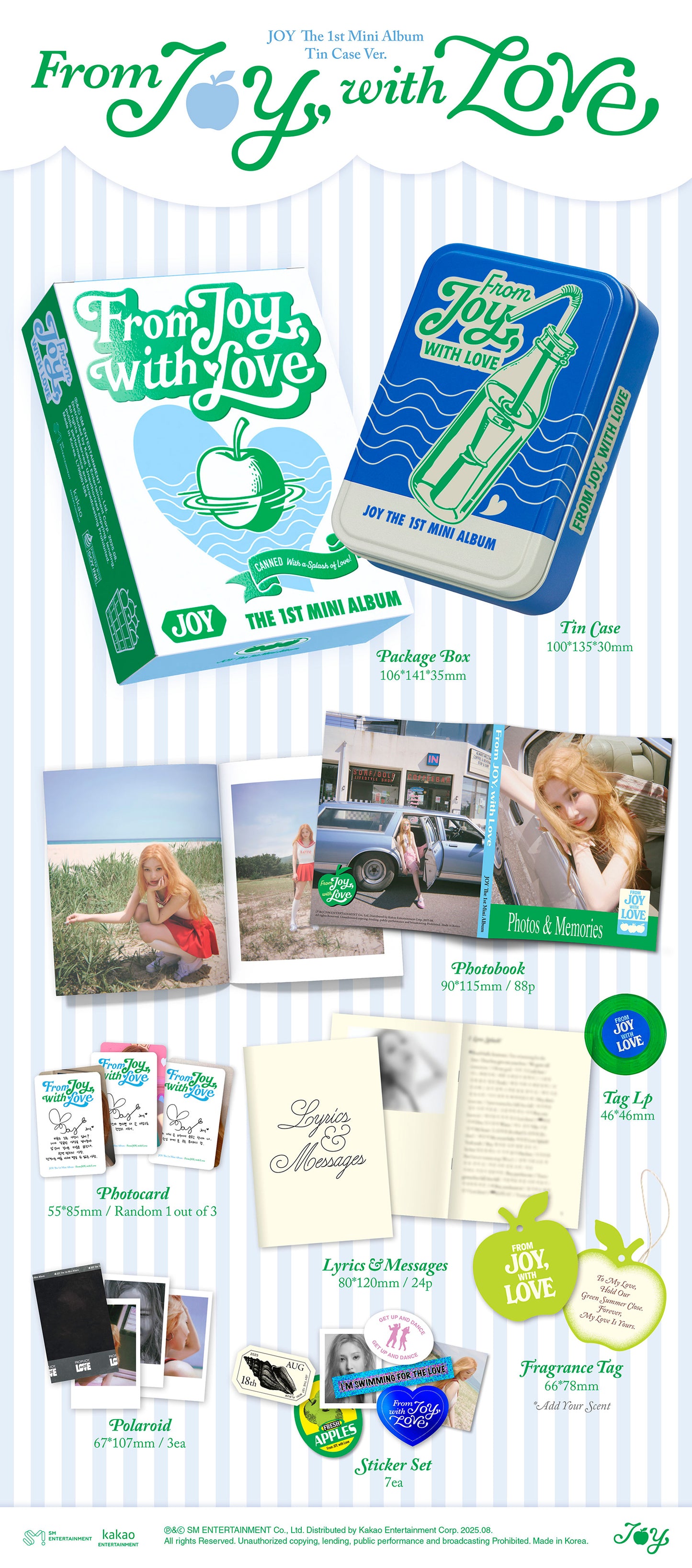 JOY - FROM JOY, WITH LOVE 1st Mini Album TIN CASE Ver