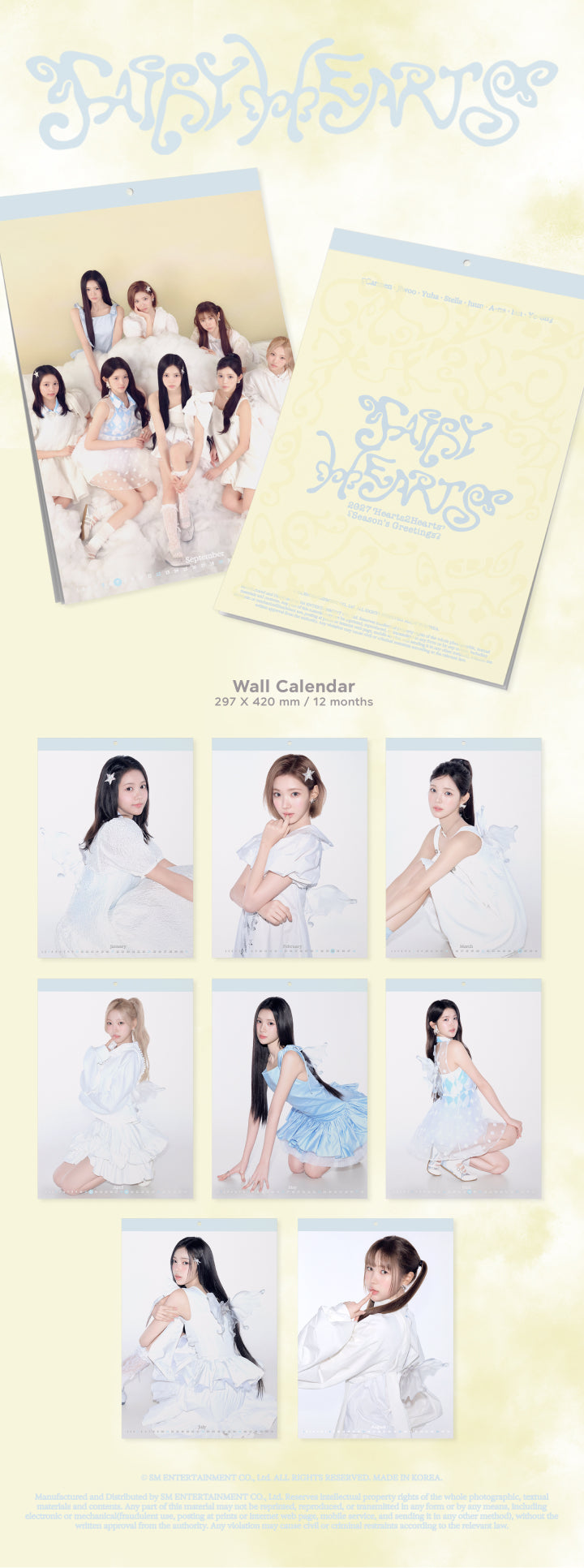 HEARTS2HEARTS - FAIRY HEARTS 2027 Season's Greetings + POB or Wall Calendar