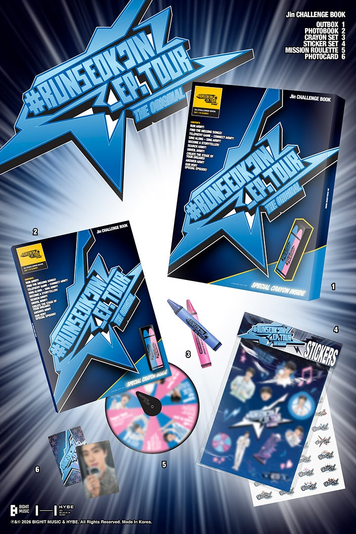 jin　EXS7枚セット BTS JIN - RUNSEOKJIN_EP TOUR in GOYANG Challenge Book – K-STAR