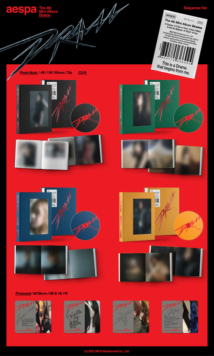 (CD)aespa 4th mini album &#39;Drama (Drama Ver.)&#39;(韓国盤）／aespa DRAMA - 4th Mini Album (Photobook Version) (Random Member