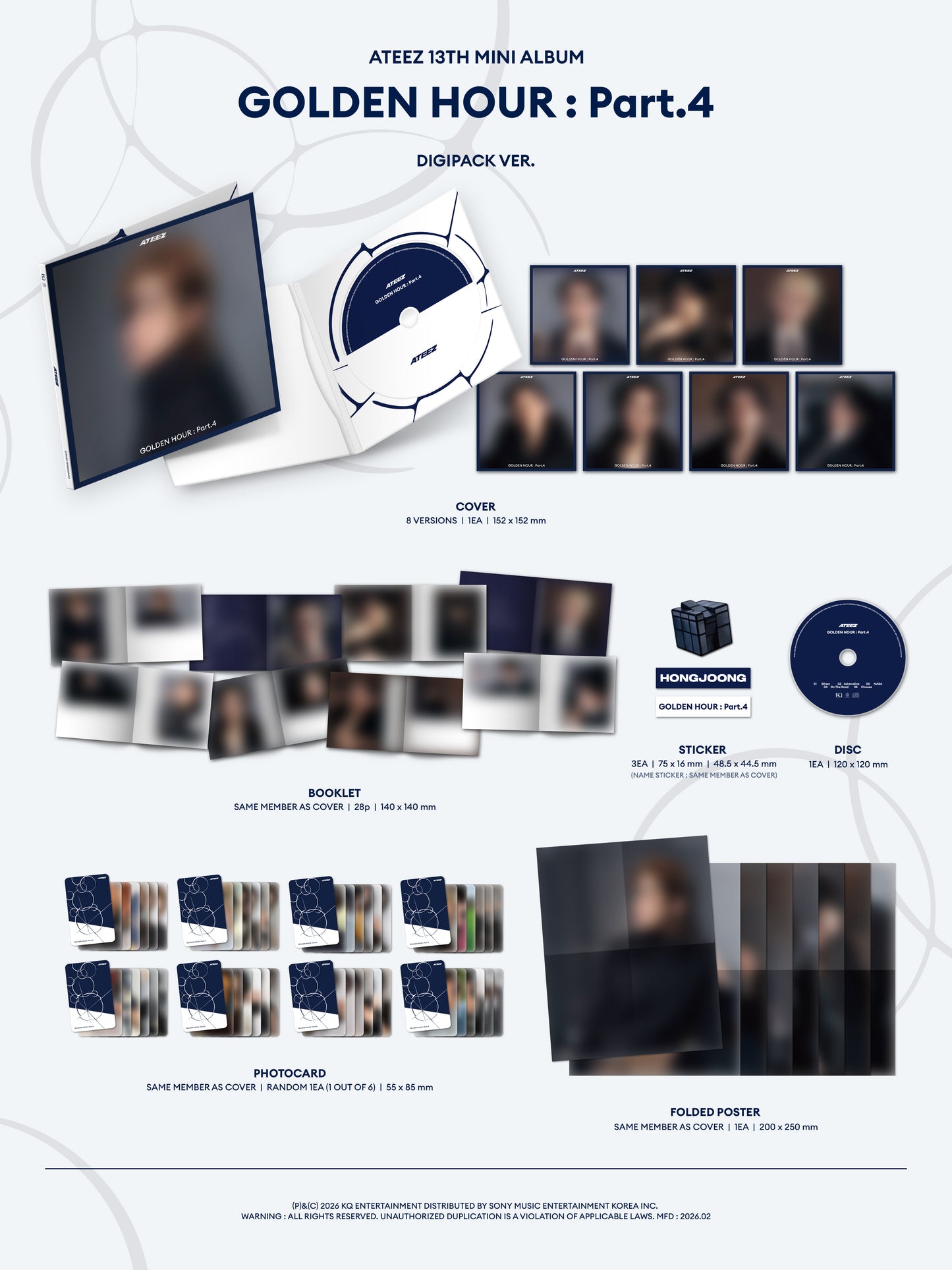 ATEEZ - 13th Mini Album ATEEZ GOLDEN HOUR : PART.4 ( DIGIPACK VER )