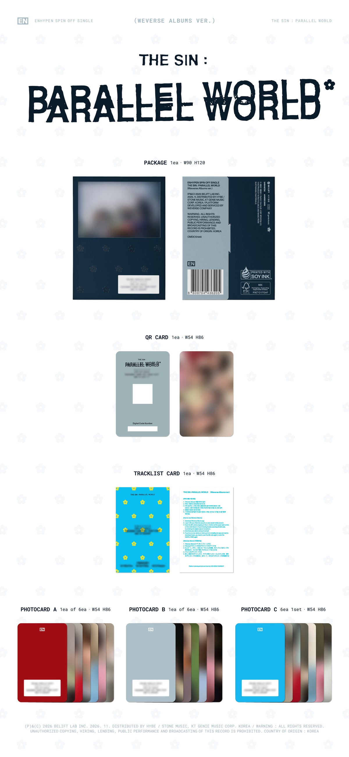 ENHYPEN - THE SIN : PARALLEL WORLD Weverse Ver