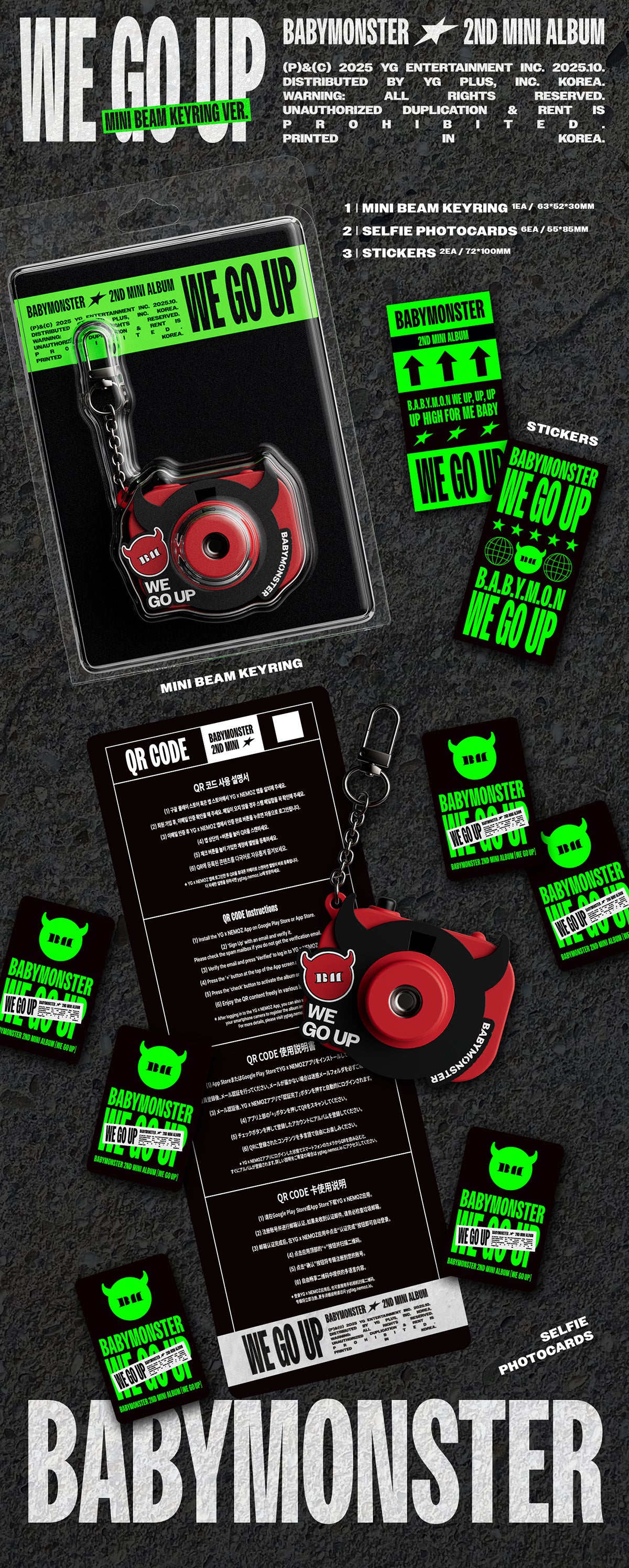 BABYMONSTER - WE GO UP 2nd Mini Album KEYRING Ver