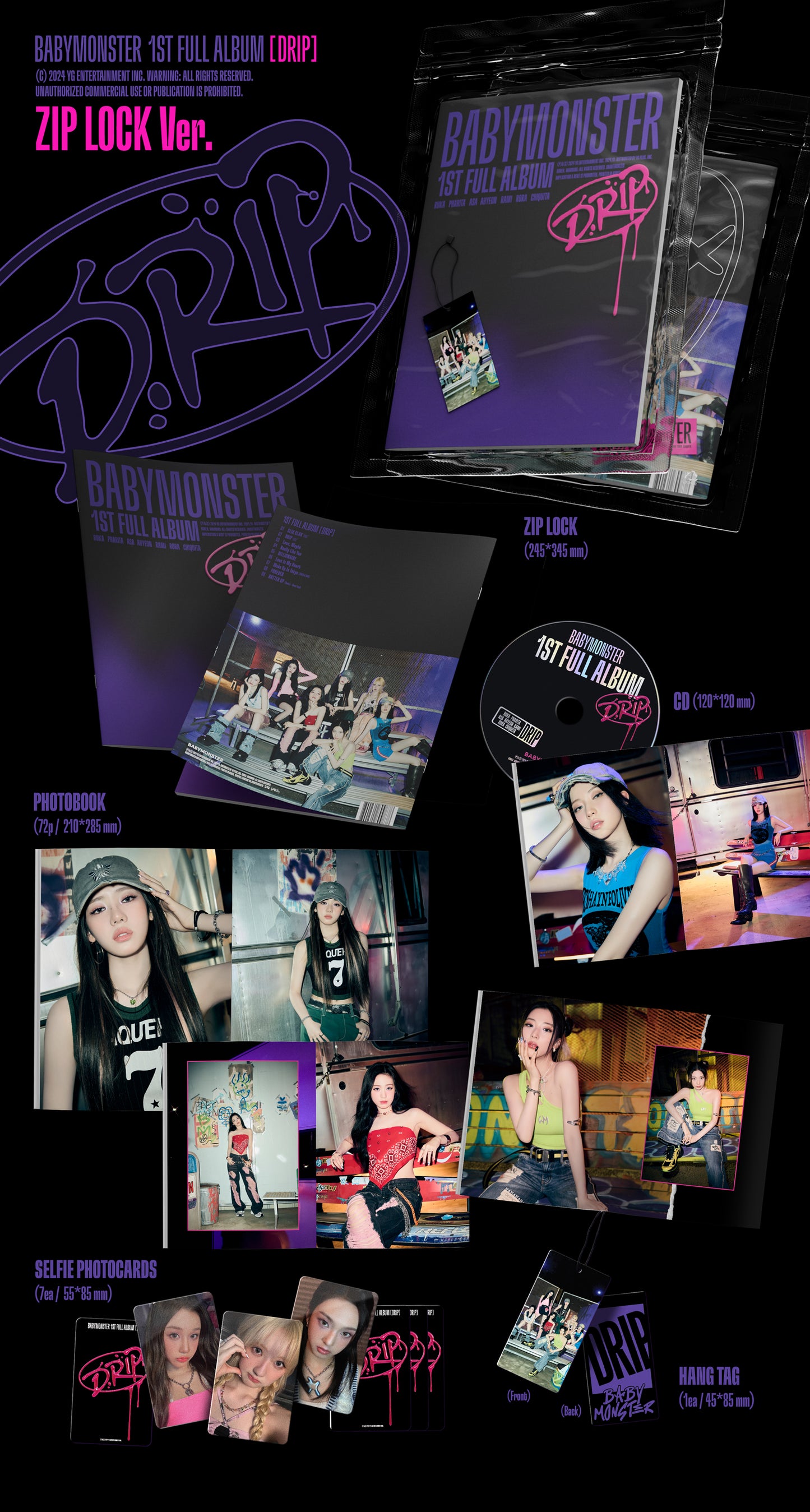 BABYMONSTER - DRIP 1st Full Album ZIP LOCK Version
