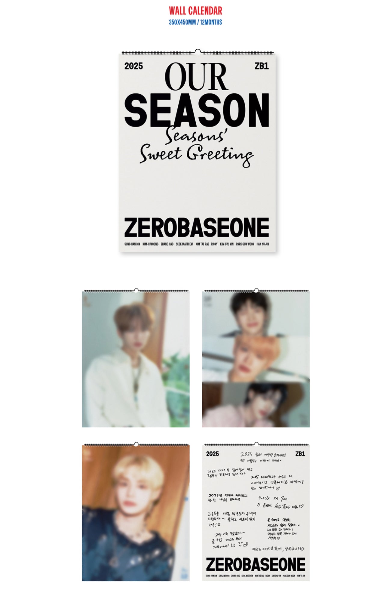 ZEROBASEONE ZB1 - OUR SEASON 2025 Official Season's Greetings Wall Calendar