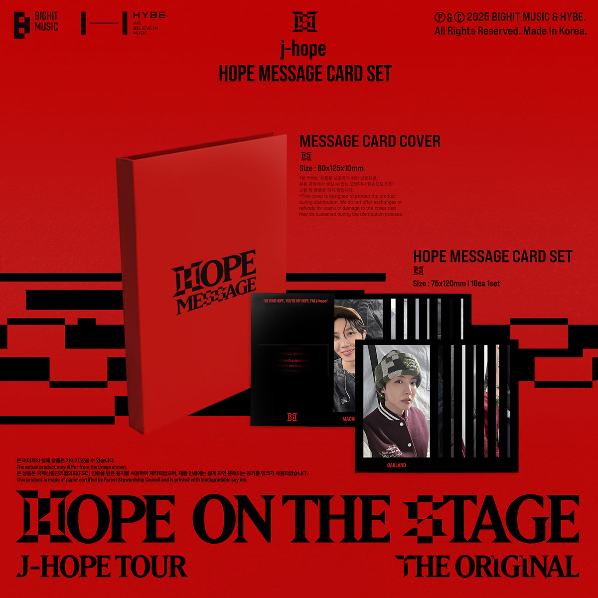 BTS J-HOPE Tour HOPE ON THE STAGE The Original Message Card Ver