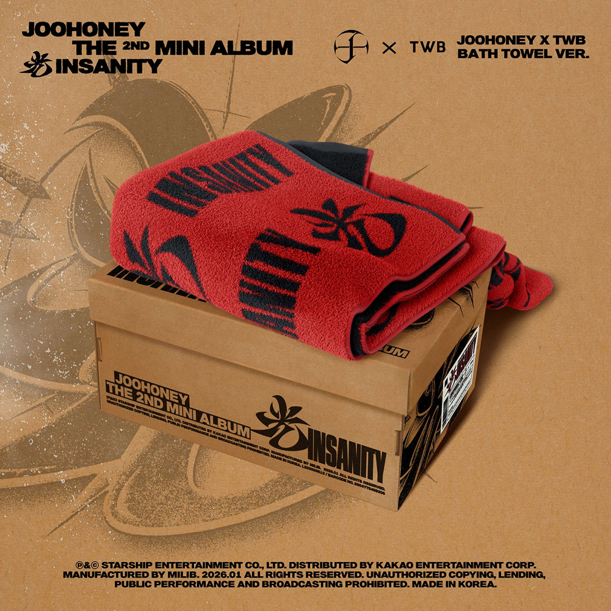 MONSTA X JOOHONEY - INSANITY 2nd Mini Album TWB BATH TOWEL Ver