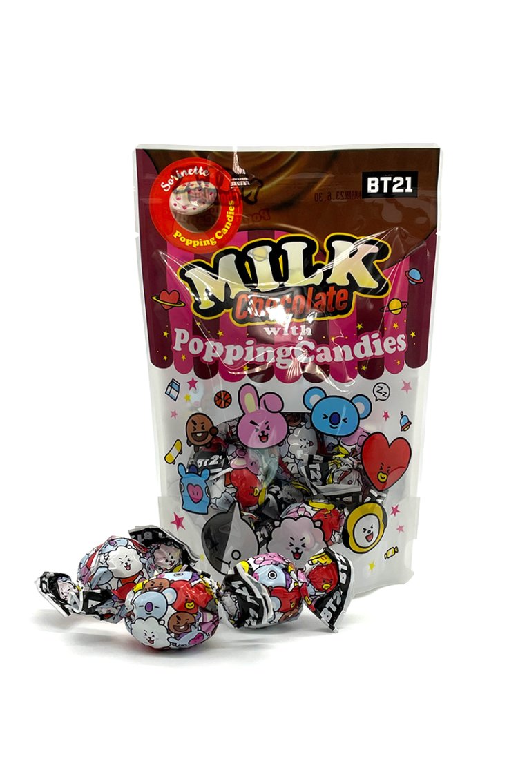 BT21 JAPAN Official Milk Chocolate with Popping Candies Pack (2ea
