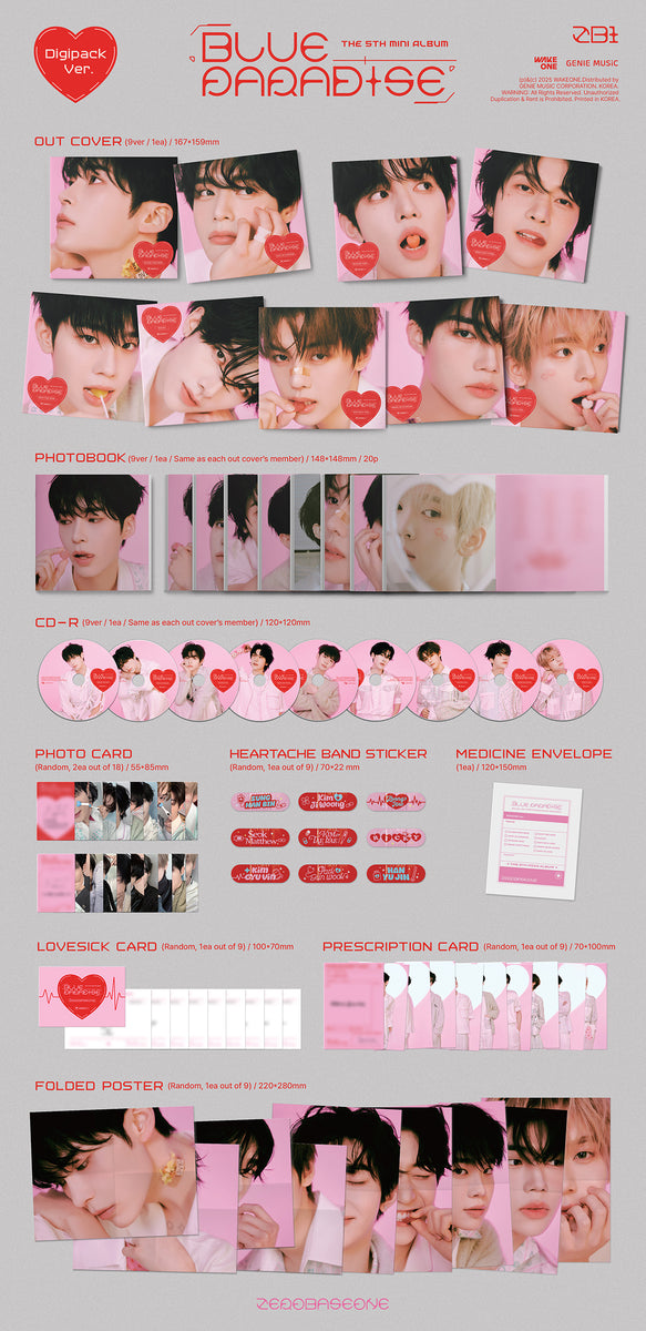ZEROBASEONE ZB1 - BLUE PARADISE 5th Mini Album Digipack