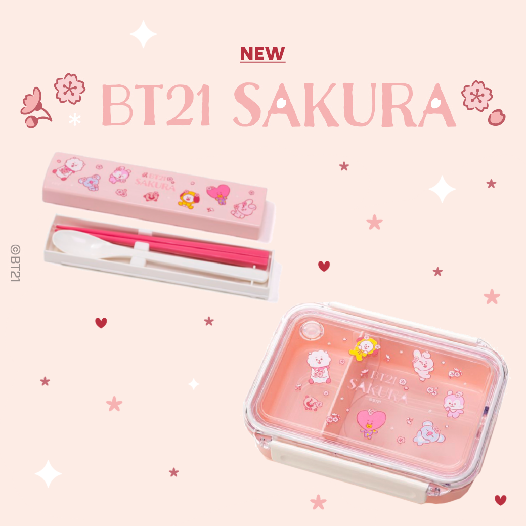 BT21 ランチバッグ ランチボックス カトラリーセット SAKURA BTS BT21 JAPAN Official SAKURA Lunch Box and Cutlery Set Special