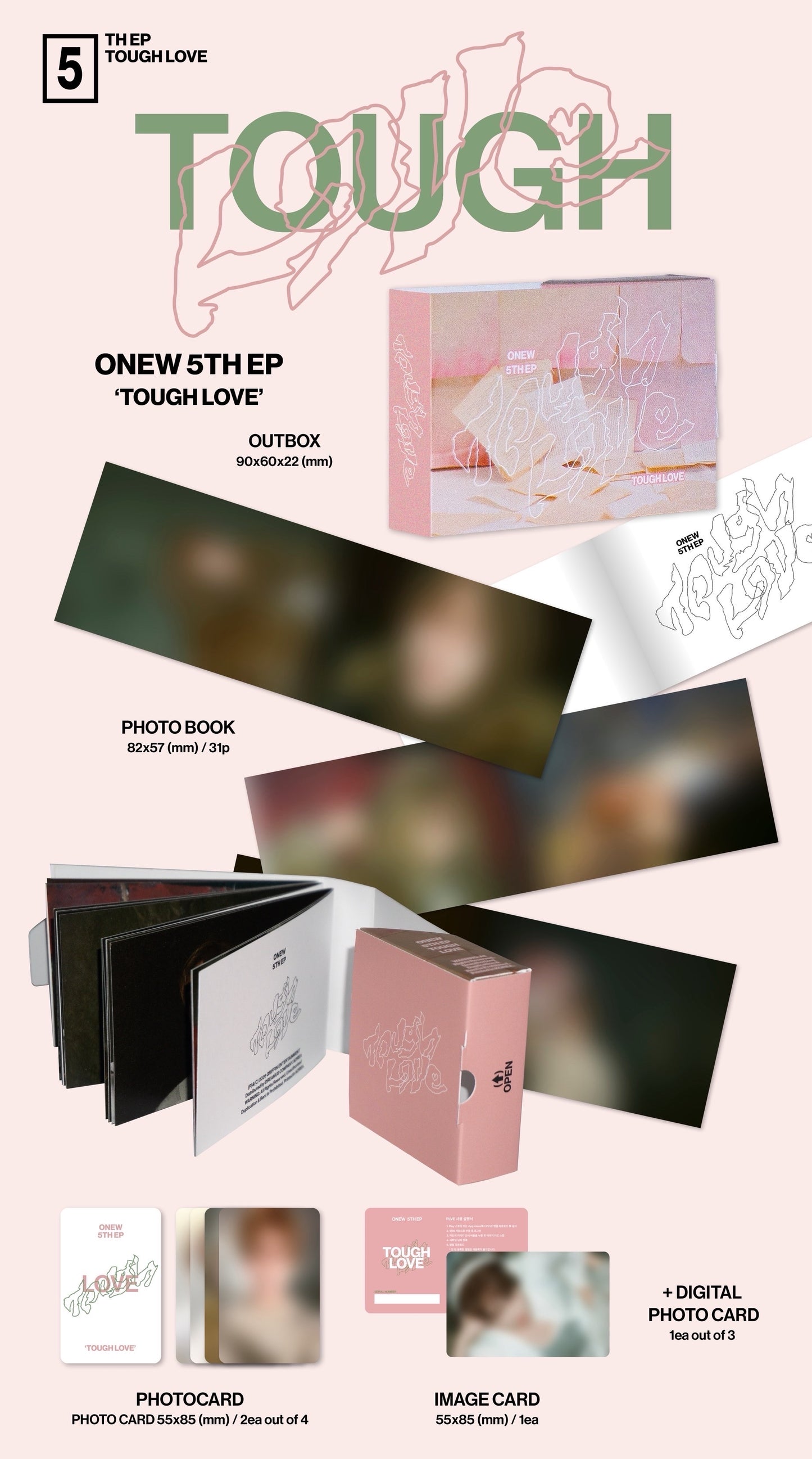 ONEW - TOUGH LOVE 5th EP Mini Album POCKET BOOK Ver