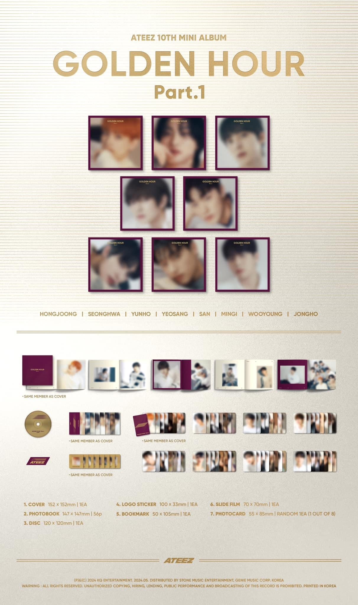 ATEEZ - 10th Mini Album GOLDEN HOUR Part. 1 Digipack Version
