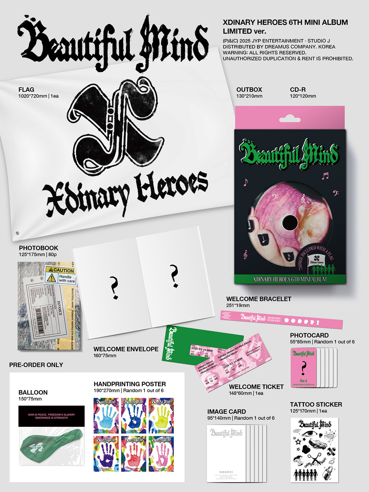 XDINARY HEROES - BEAUTIFUL MIND 6th Mini Album Limited