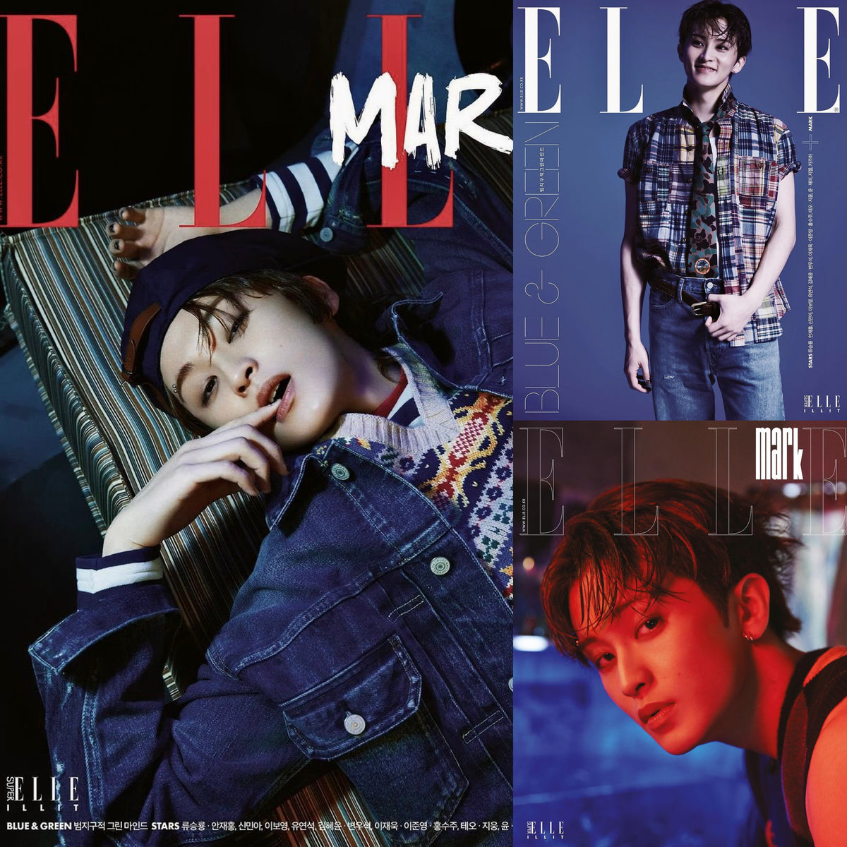 ELLE 2024年4月号 NCT マーク MARK 3種 雑誌 NCT MARK Cover - ELLE Korea [April 2024] - K PLACE