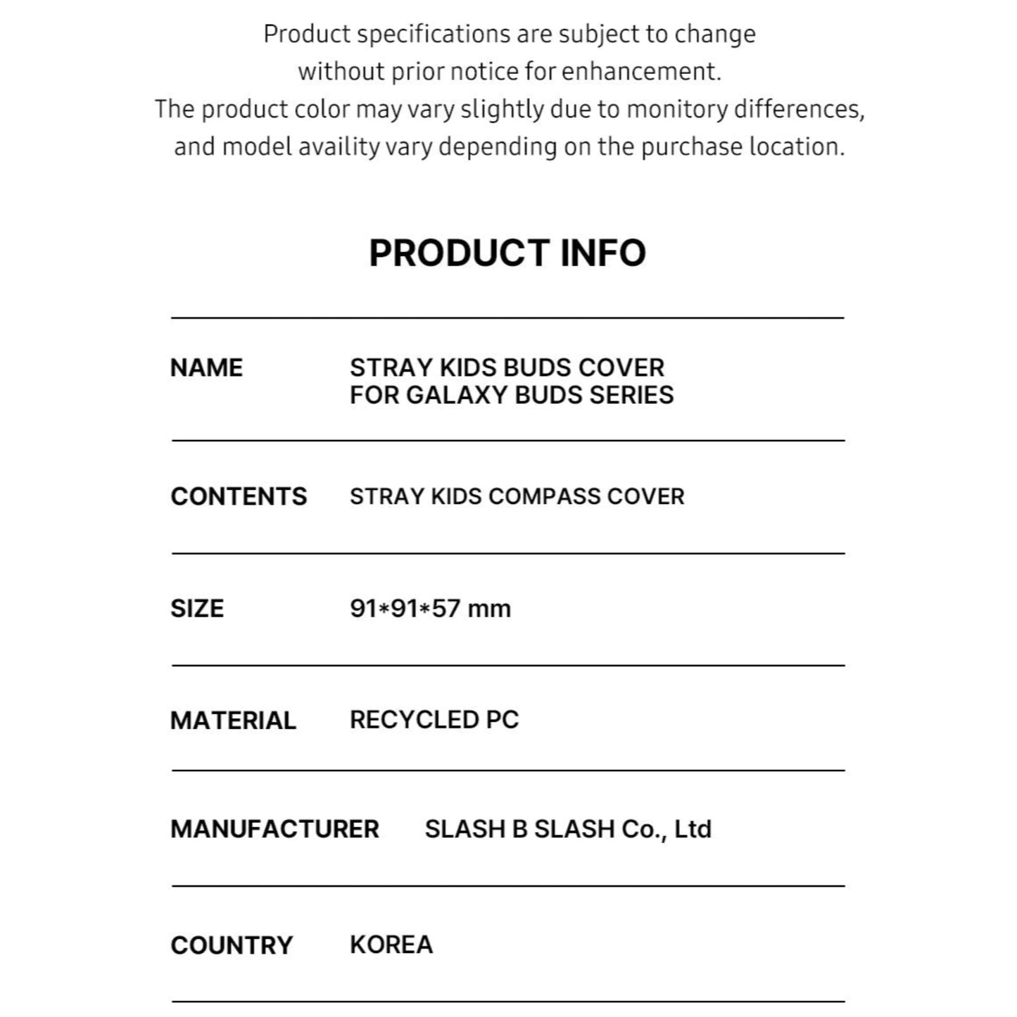 Stray Kids Buds Official Cover For Galaxy Buds Series (Galaxy Buds Is Not Included)