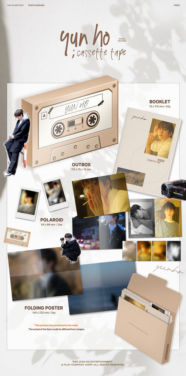 ATEEZ YUN HO Official YUN HO ; CASSETTE TAPE Photo Package – K-STAR