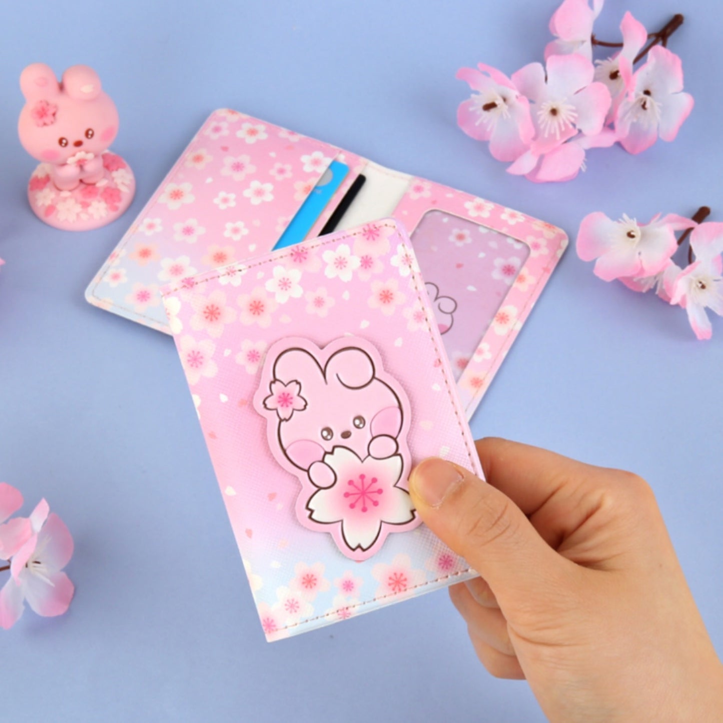 BT21 Minini Official Leather Patch Card Case Cherry Blossom Ver