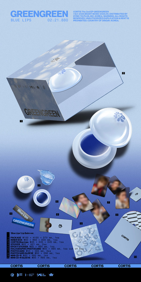 CORTIS - GREENGREEN 2nd EP Album BLUE LIPS LIP BALM Ver – K-STAR