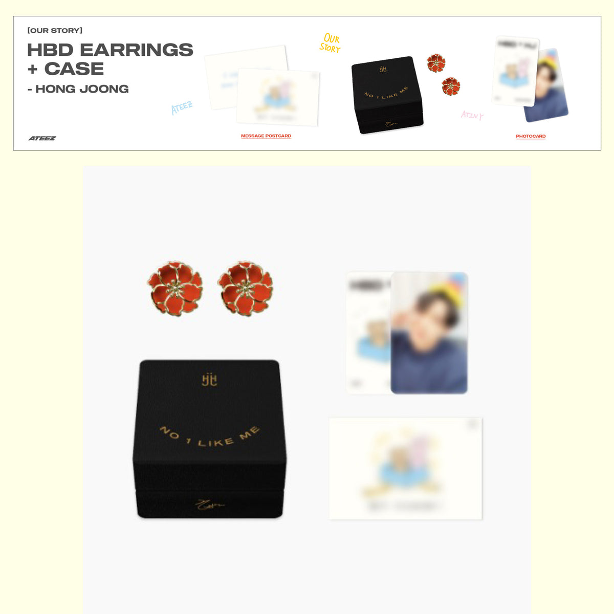 ATEEZ OFFICIAL cheapest HONGJOONG HBD MD EARRINGS + CASE SEALED