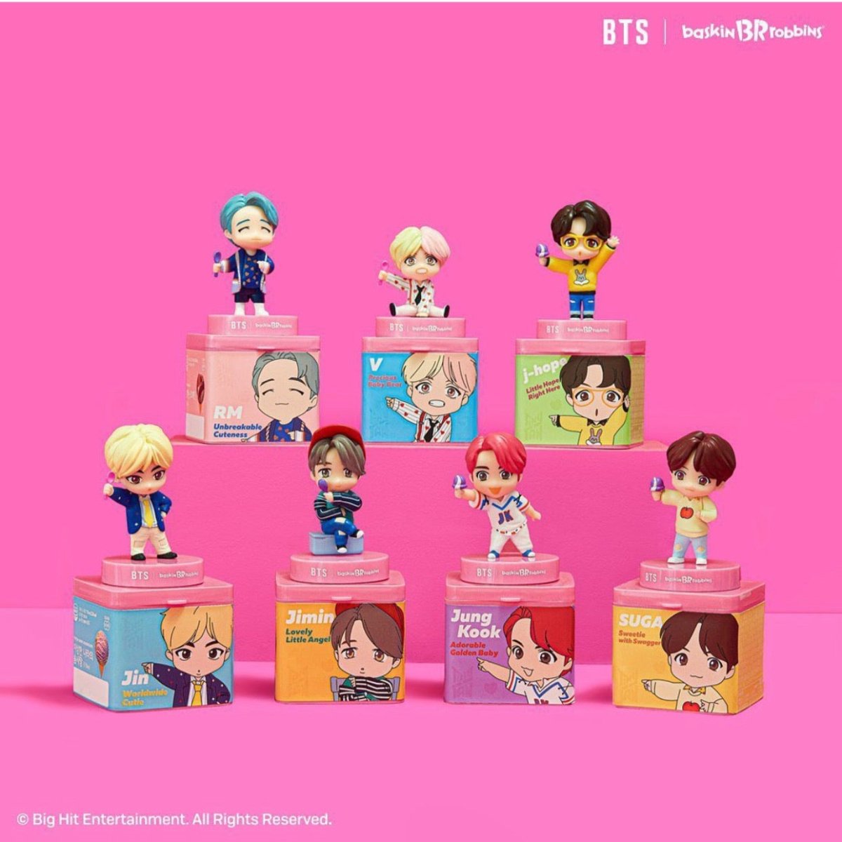 BTS TinyTAN×Baskin Robbins フィギュア　コンプリート BASKIN ROBBINS] Official TINYTAN Block Pack & Figure Set – K-STAR