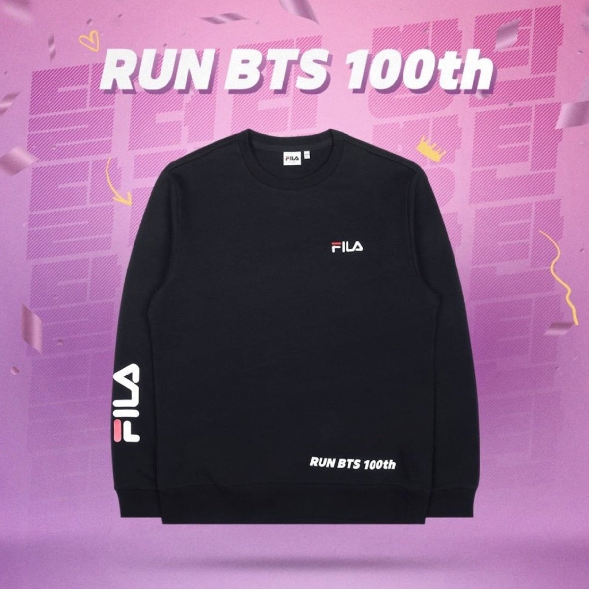 [BIG HIT] OFFICIAL Run BTS 100th FILA Sweatshirt (Free Shipping)