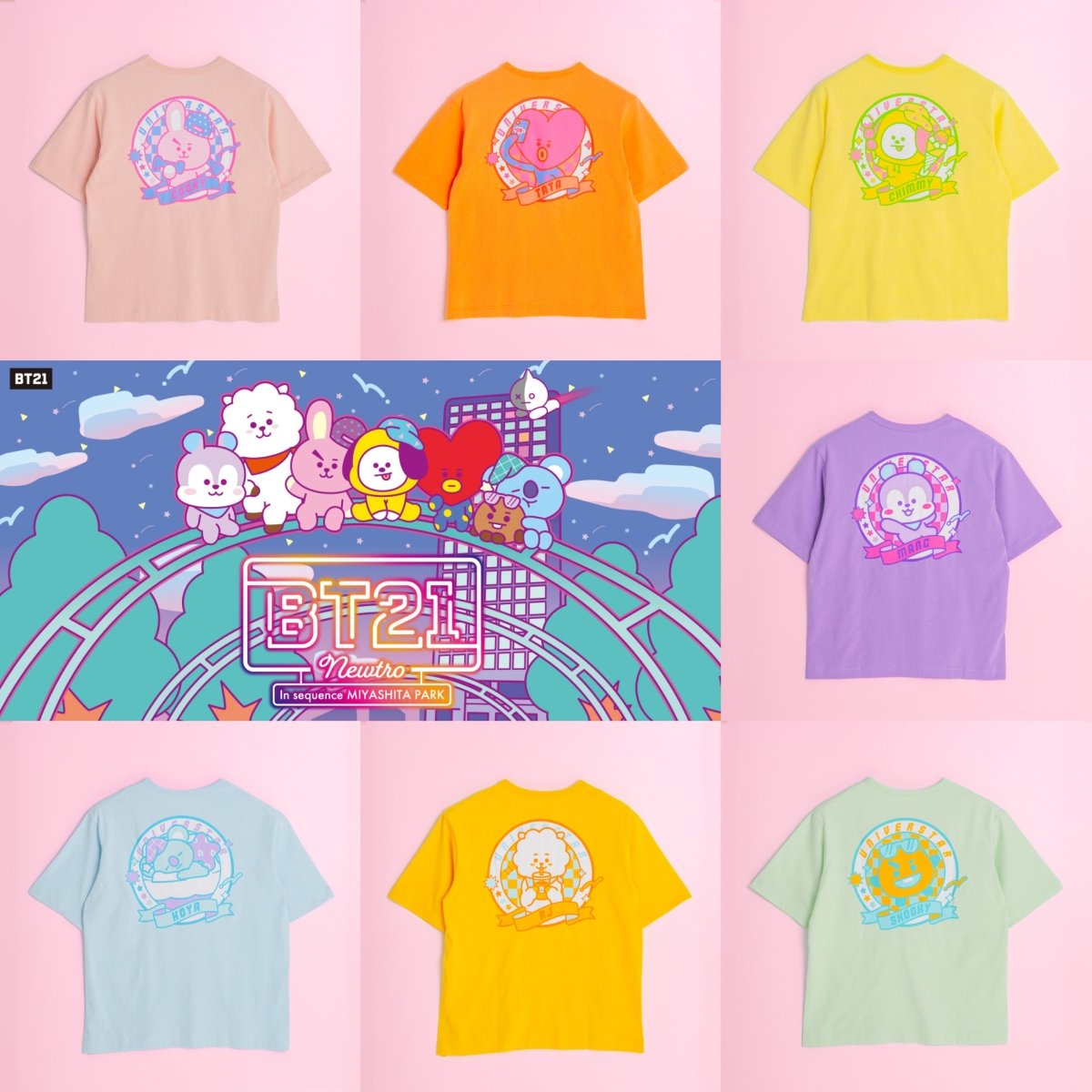 BT21 JAPAN x MIYASHITA PARK Universtar Tee Newtro – K-STAR