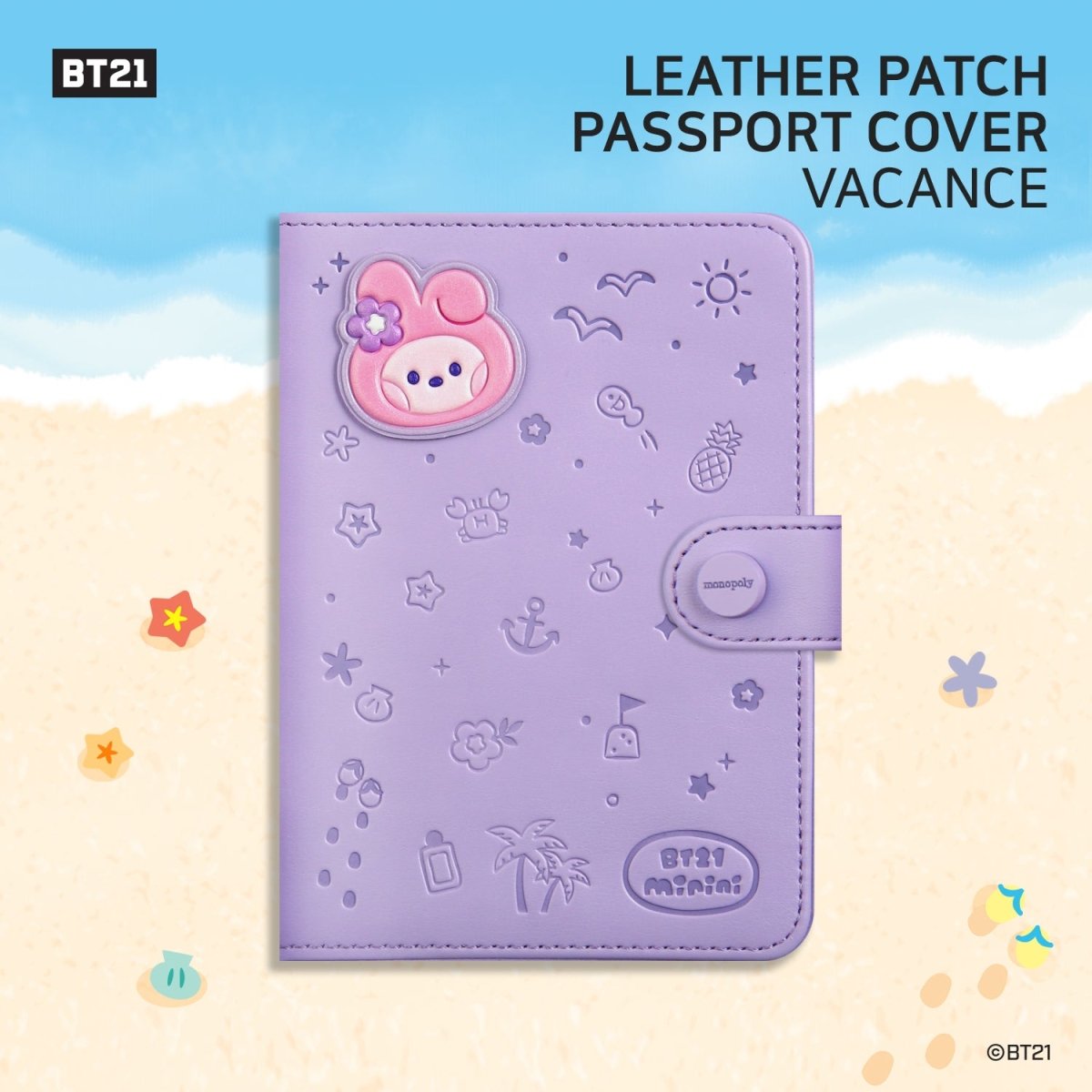 BT21 Minini Official Leather Patch Passport Case Vacance Ver. – K-STAR