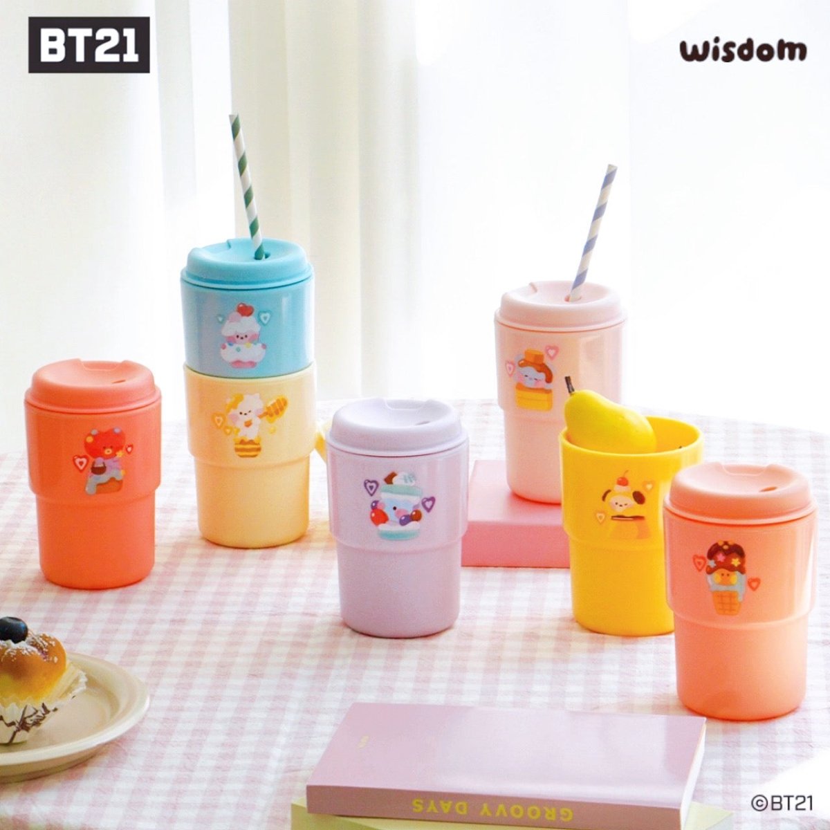 BT21 minini Glass Cup/Water Bottle/Cute Cup/Gift COOKY - Kmall24