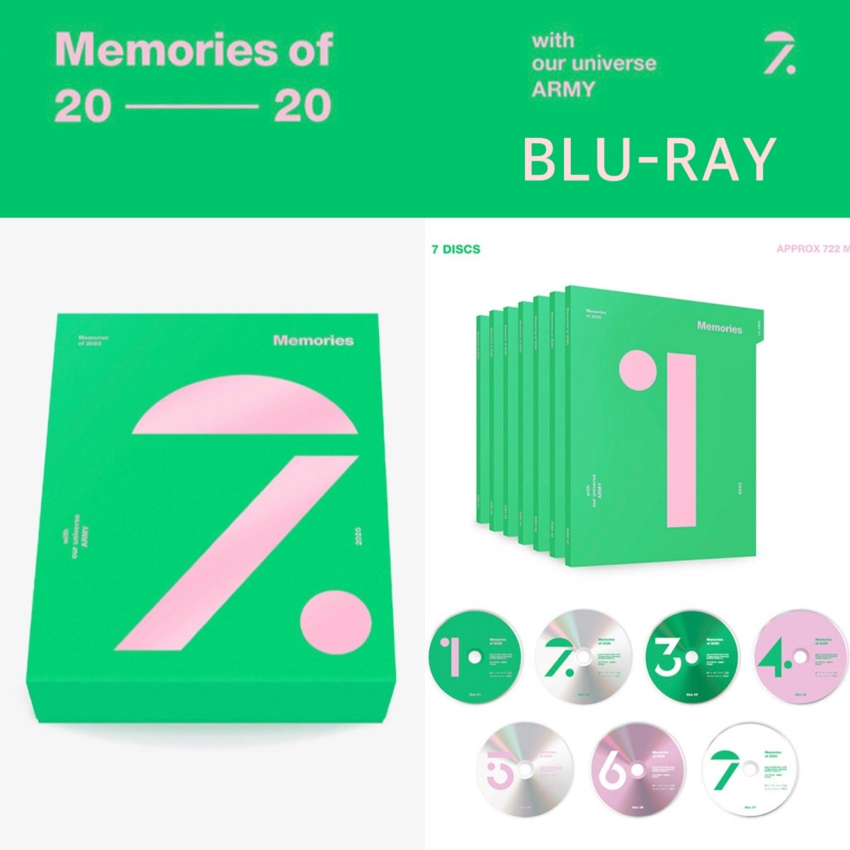 BTS MEMORIES OF 2020 Blu-Ray (Free Express Shipping)