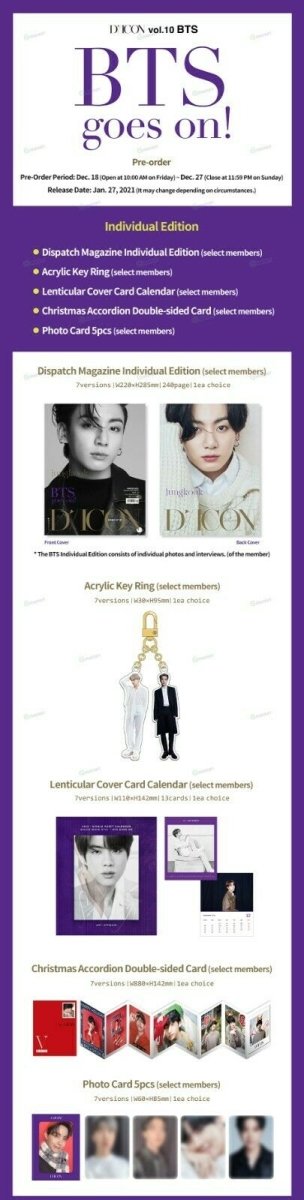 [DICON] BTS goes on! Member Edition (Free Shipping)