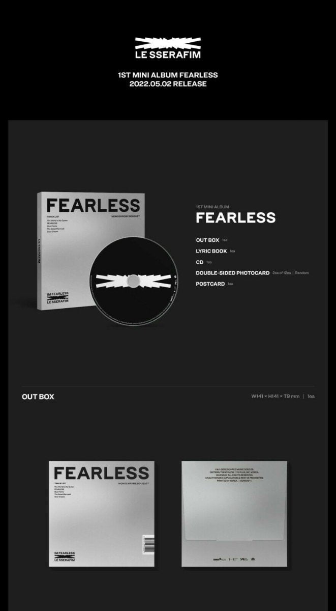 LE SSERAFIM - FEARLESS 1st Mini Album (Monochrome Bouquet Version