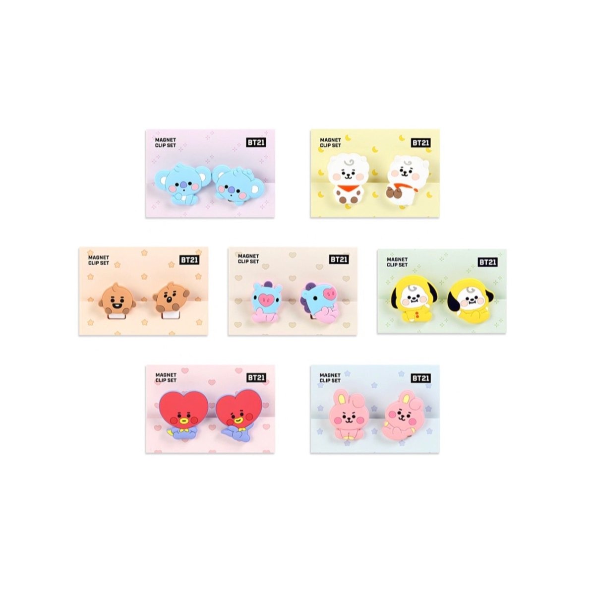 [LINE X BT21] BT21 Baby Magnetic Clip Set