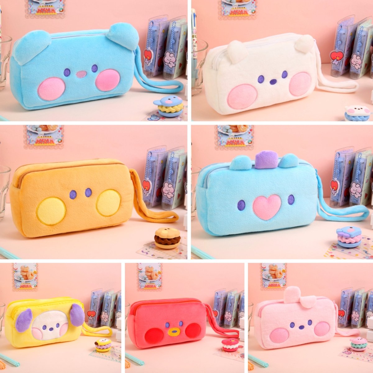 Pencil Cases for Girls Kawaii Stationery Pencil Bags Plush Pillow