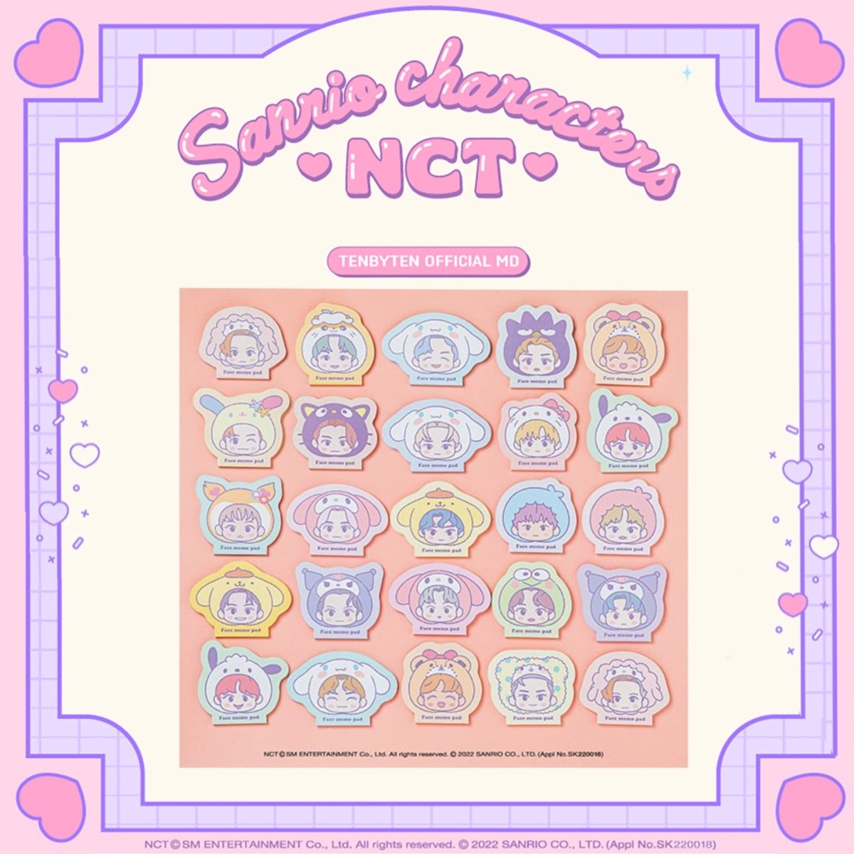 NCT x SANRIO TOWN Official Face Memo Pad – K-STAR