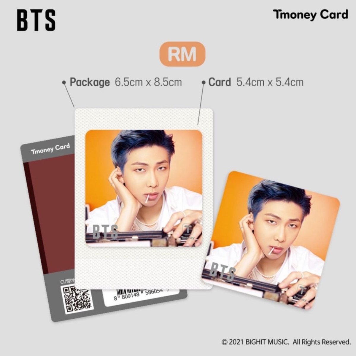 T-MONEY] Offical BTS T-Money Polaroid Card 2021 (Limited