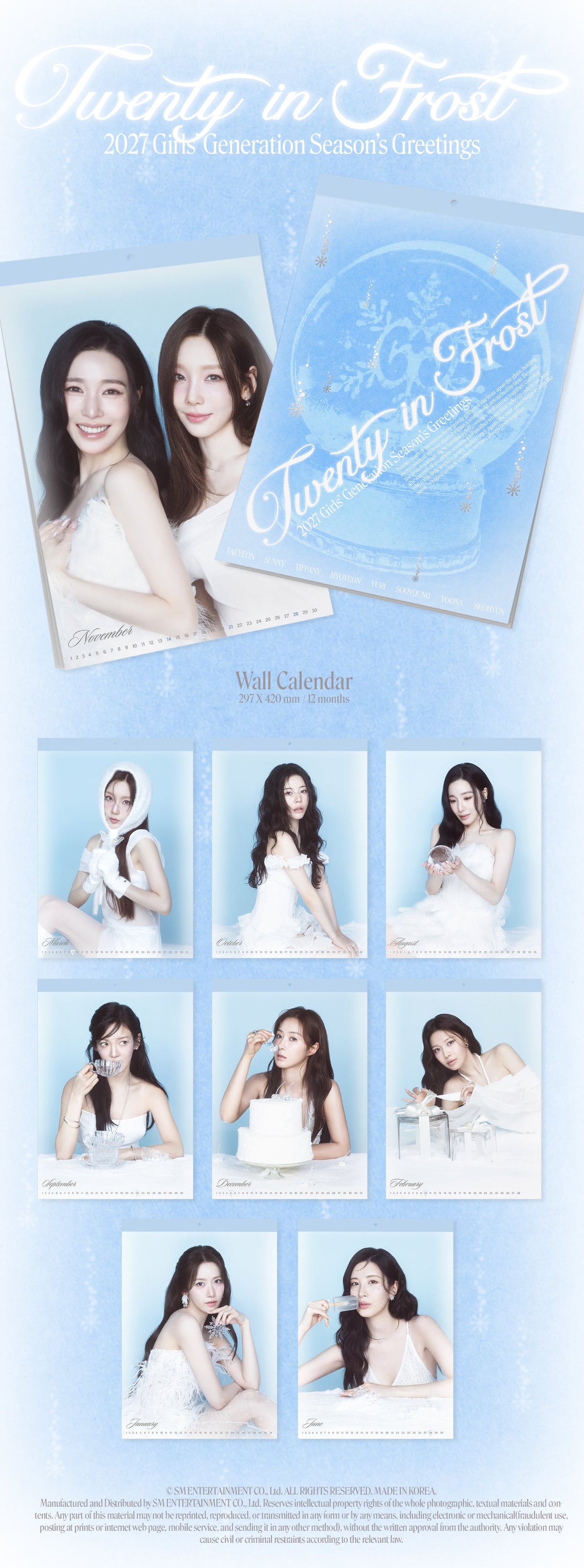 GIRLS’ GENERATION - TWENTY IN FROST 2027 Season's Greetings + POB or Wall Calendar