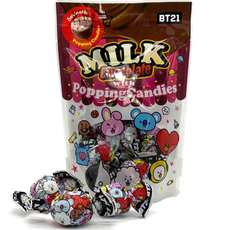BT21 JAPAN Official Milk Chocolate with Popping Candies Pack (2ea