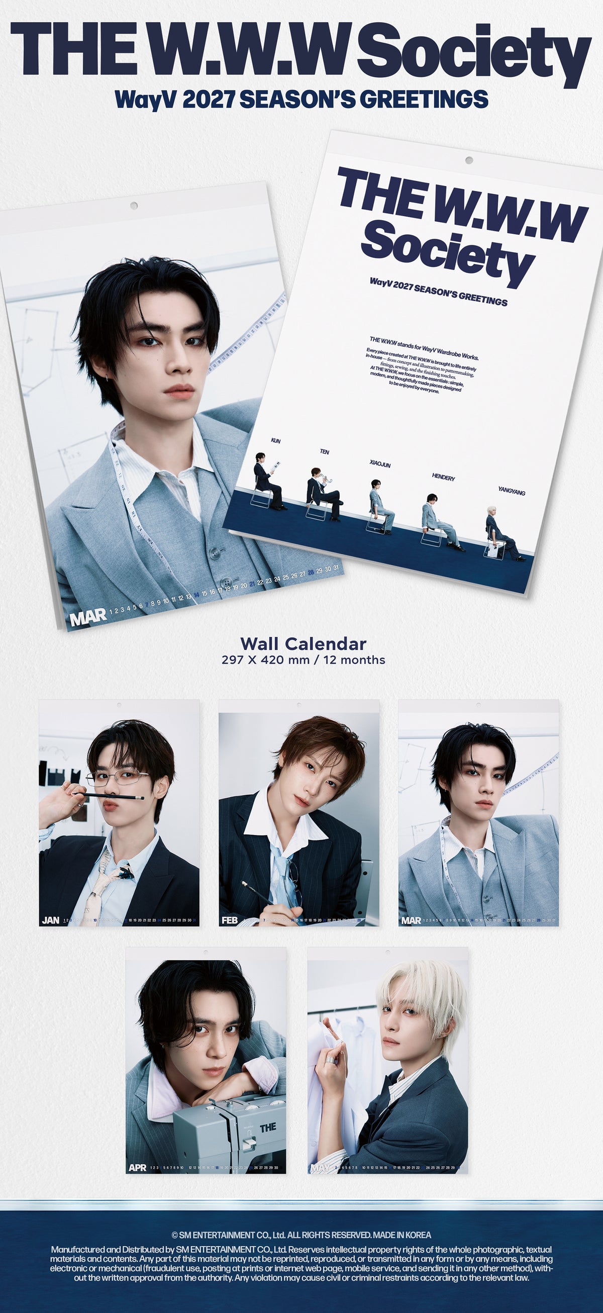 WAY V - THE WWW SOCIETY 2027 Season's Greetings + POB or Wall Calendar
