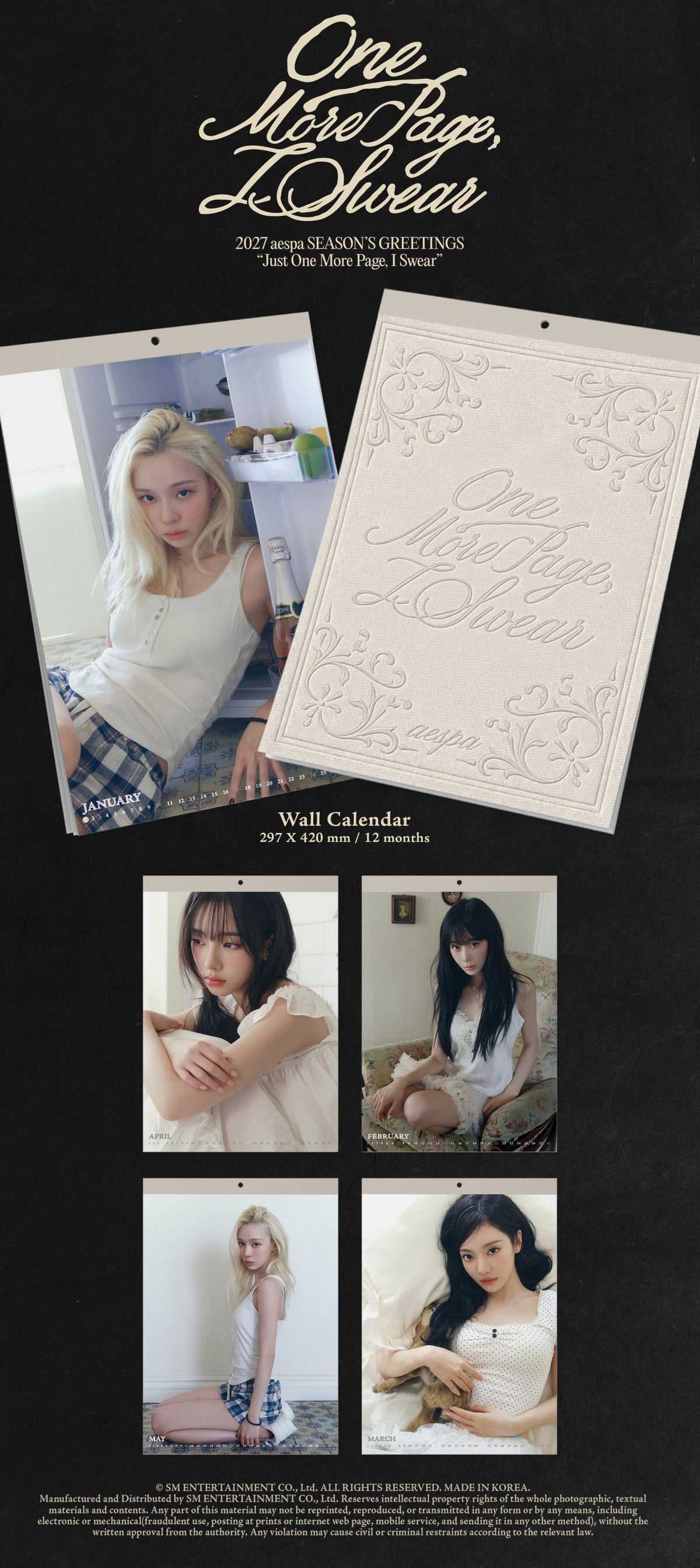 AESPA - ONE MORE PAGE, I SWEAR 2027 Season's Greetings + POB or Wall Calendar