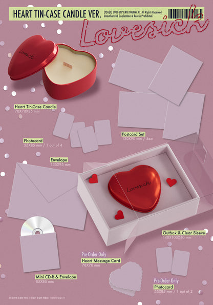 ITZY CHAERYEONG - LOVESICK 1st Mini Album HEART TIN CASE CANDLE Ver