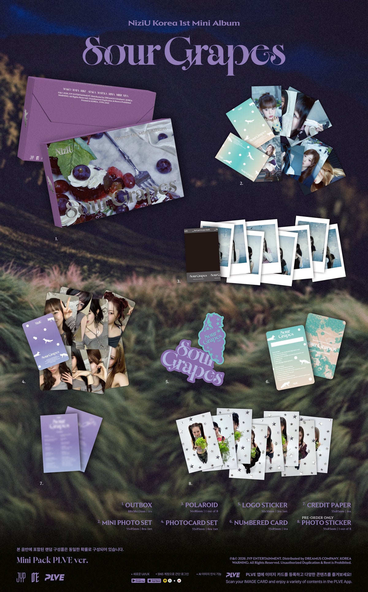 NiZiU - SOUR GRAPES 1st Mini Album MINI PACK PLVE Ver