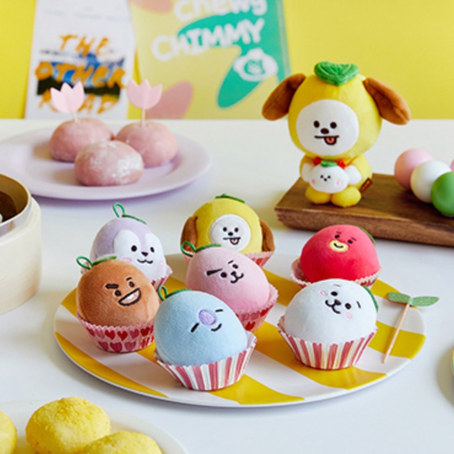 BT21 CHIMMY Official Chewy Chewy Sticky Rice Cake Plush Set
