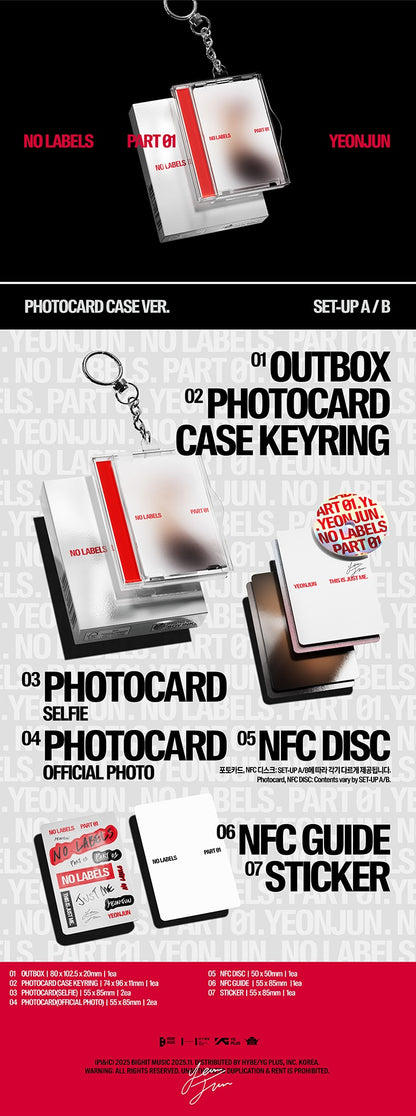 TXT YEONJUN - NO LABELS PART 01 Photocard Case Ver.